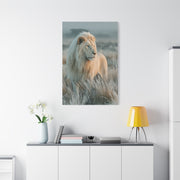 White Lion Frosted Grass Portrait Wall Art & Canvas Print