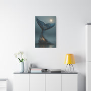 Moonlit Driftwood Whale Tail Wall Art & Canvas Print