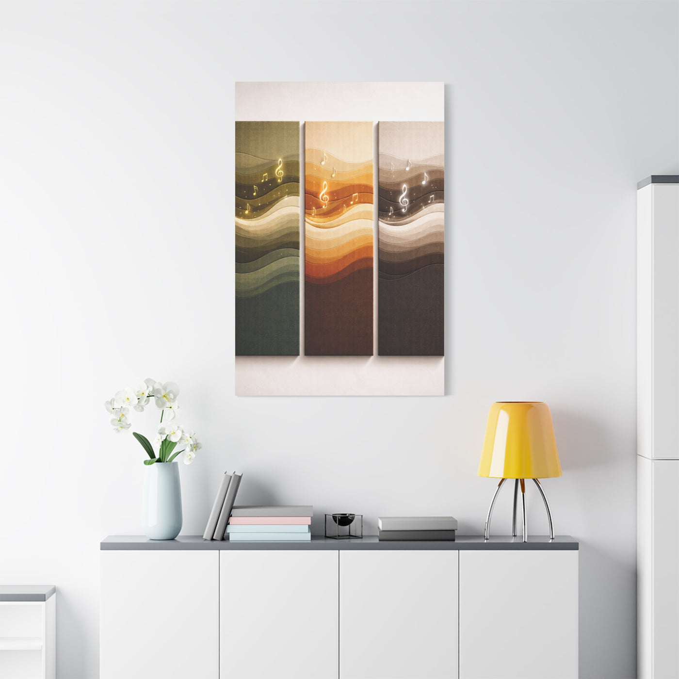Harmonic Wave Triptych Panels Wall Art & Canvas Print