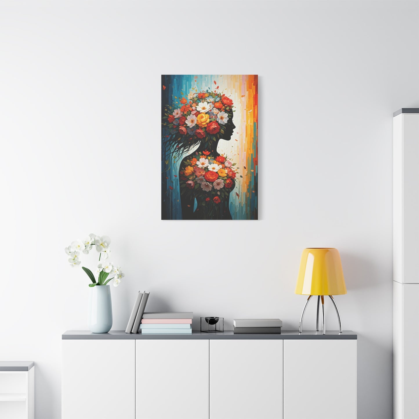 Floral Muse Silhouette Wall Art & Canvas Print