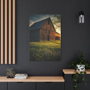 Wildflower Meadow Barn at Sunrise Wall Art & Canvas Prints