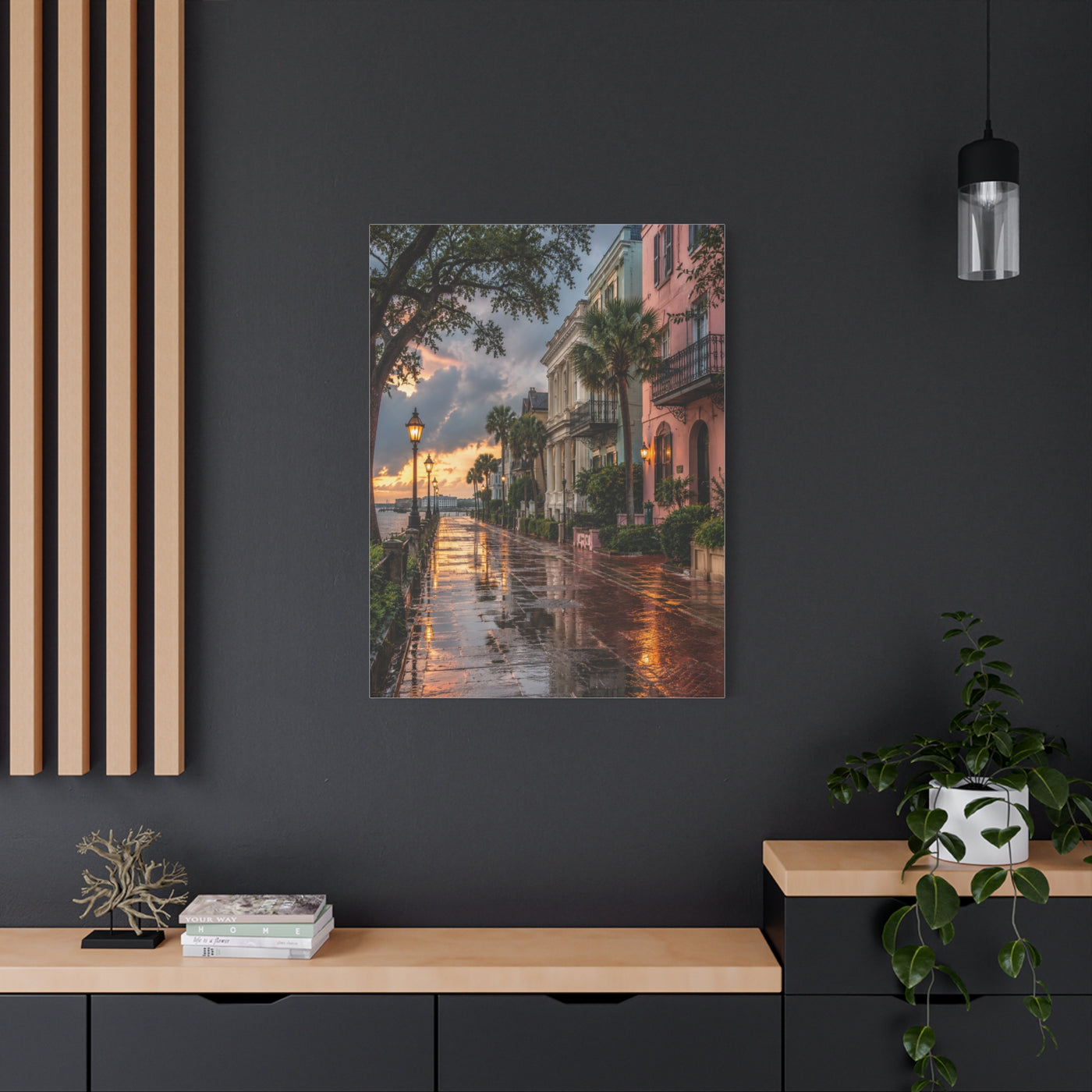 Charleston Battery District After Rain Wall Art & Canvas Print