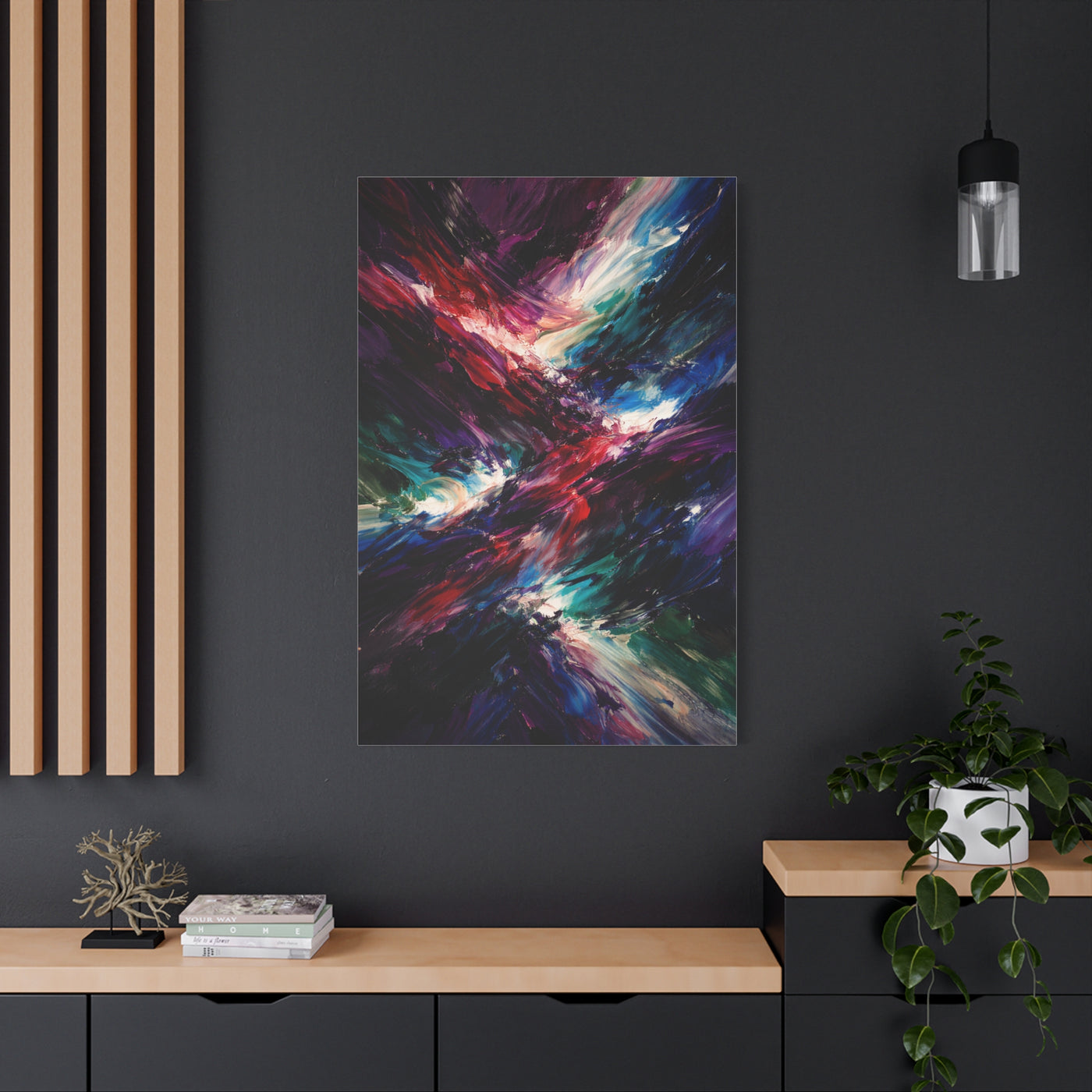 Oversized Jewel-Tone Abstract Expressionist Wall Art & Canvas Print