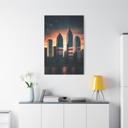 Urban Skyline Patriot Flag Reflection Wall Art & Canvas Prints