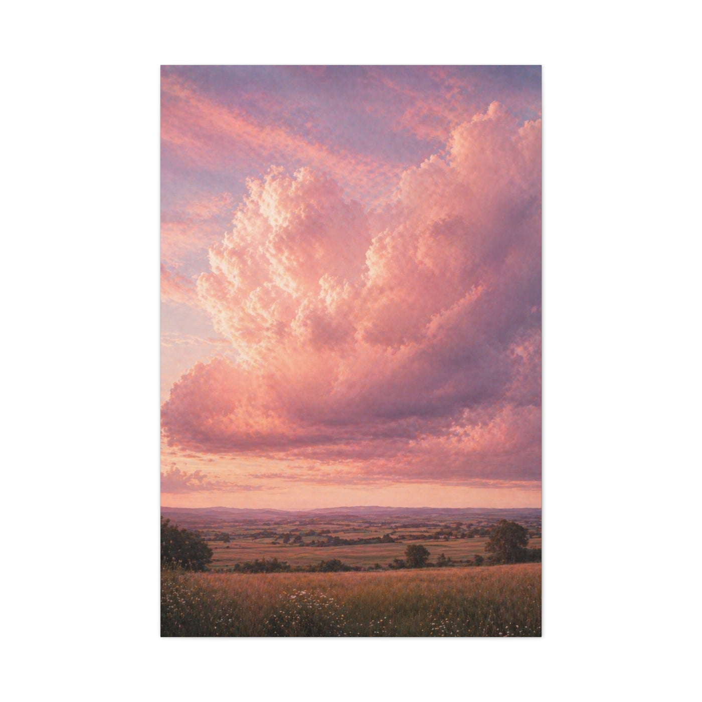 Pink Cloudscape Horizon Landscape Wall Art & Canvas Print
