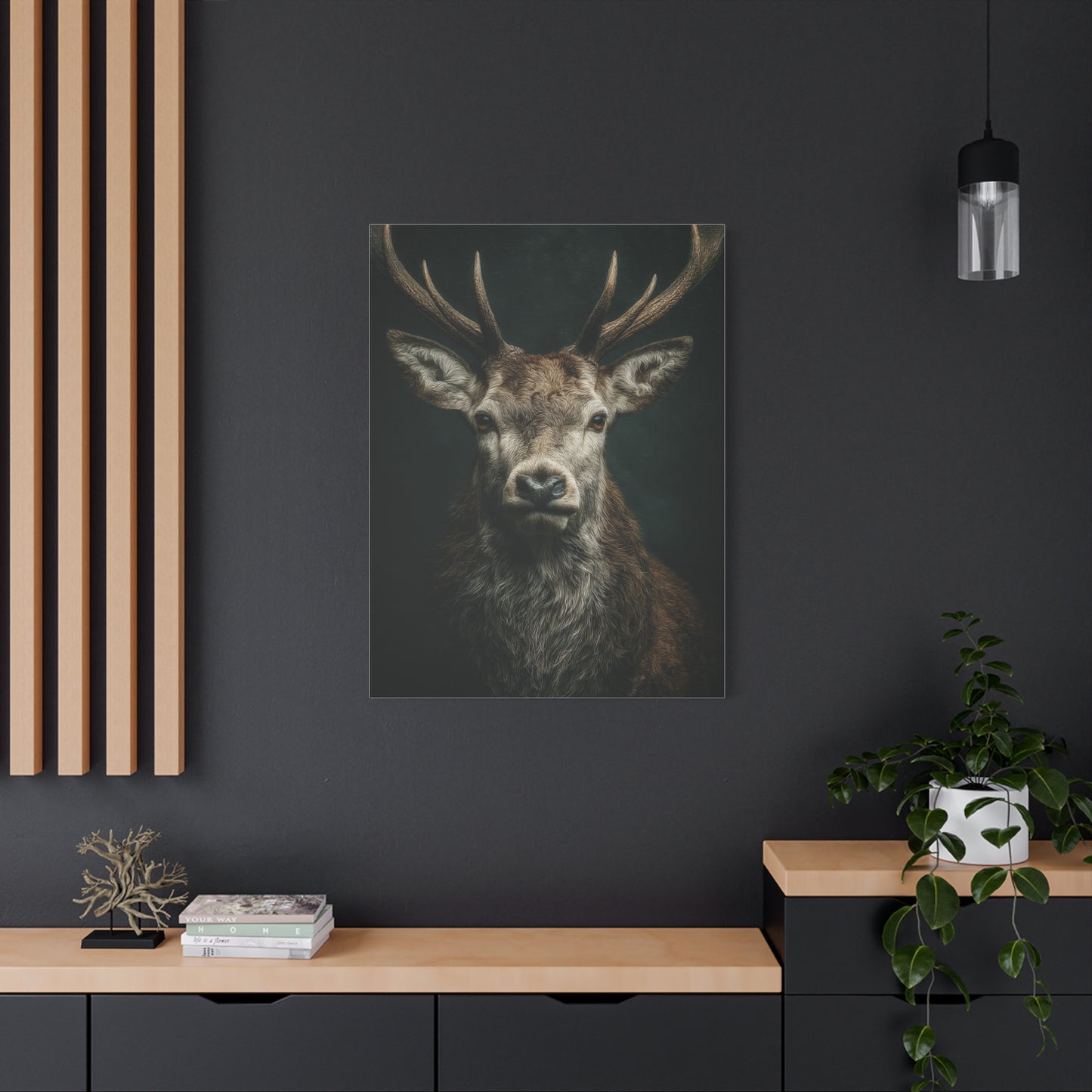 Majestic Crowned Red Stag Portrait Wall Art & Canvas Print