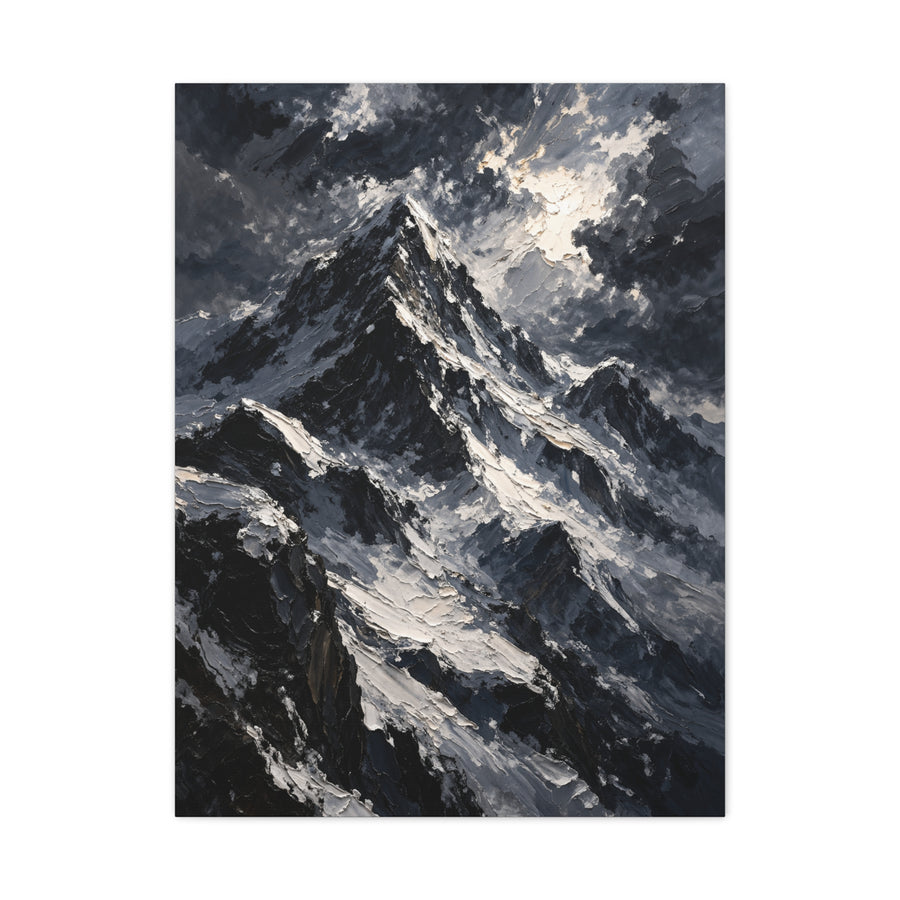 Impasto Oil Alpine Peak Wall Art & Canvas Print
