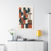 Bauhaus Orange Geometry Grid Wall Art & Canvas Print