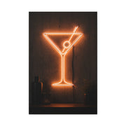 Amber Neon Martini Sign Wall Art & Canvas Print