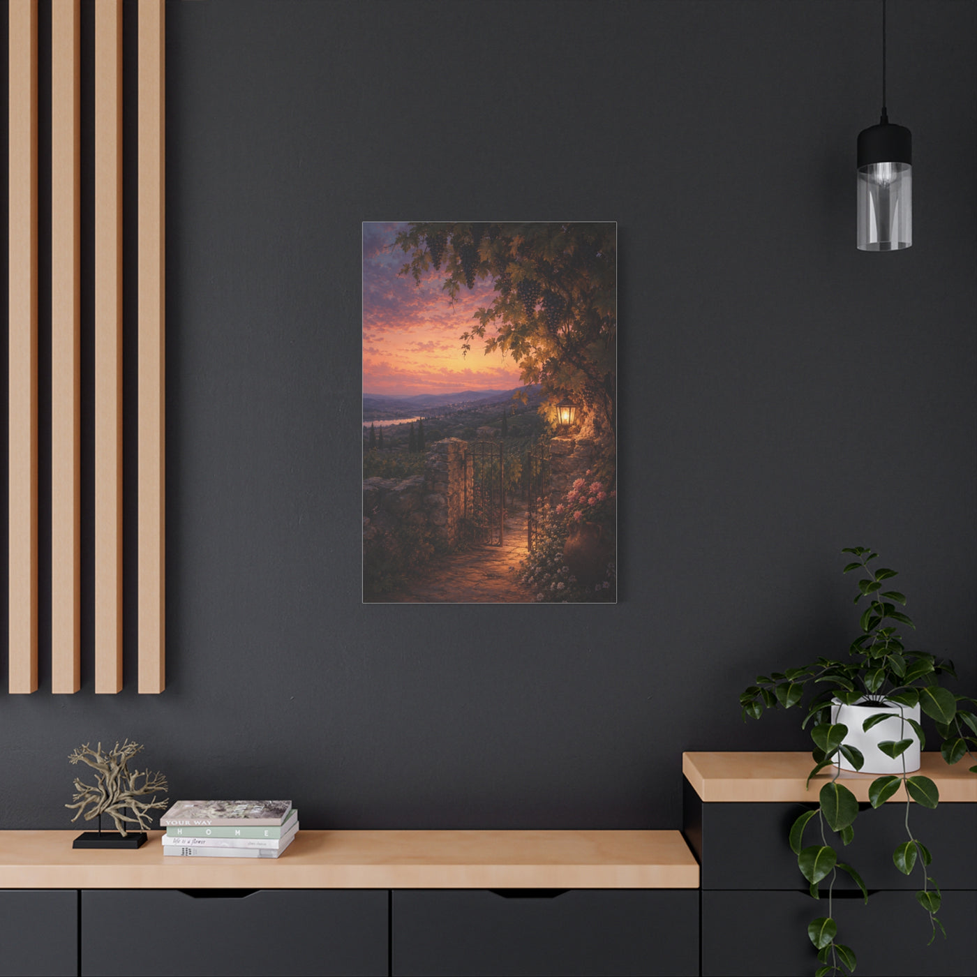 Song of Solomon Vineyard Dusk Scripture Wall Art & Canvas Print