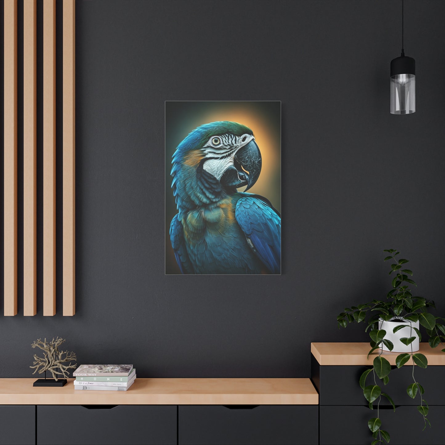 Blue Macaw with Vibrant Feathers Wall Art & Canvas Prints