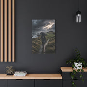 Stormy Seaside Golfer Journey Wall Art & Canvas Print