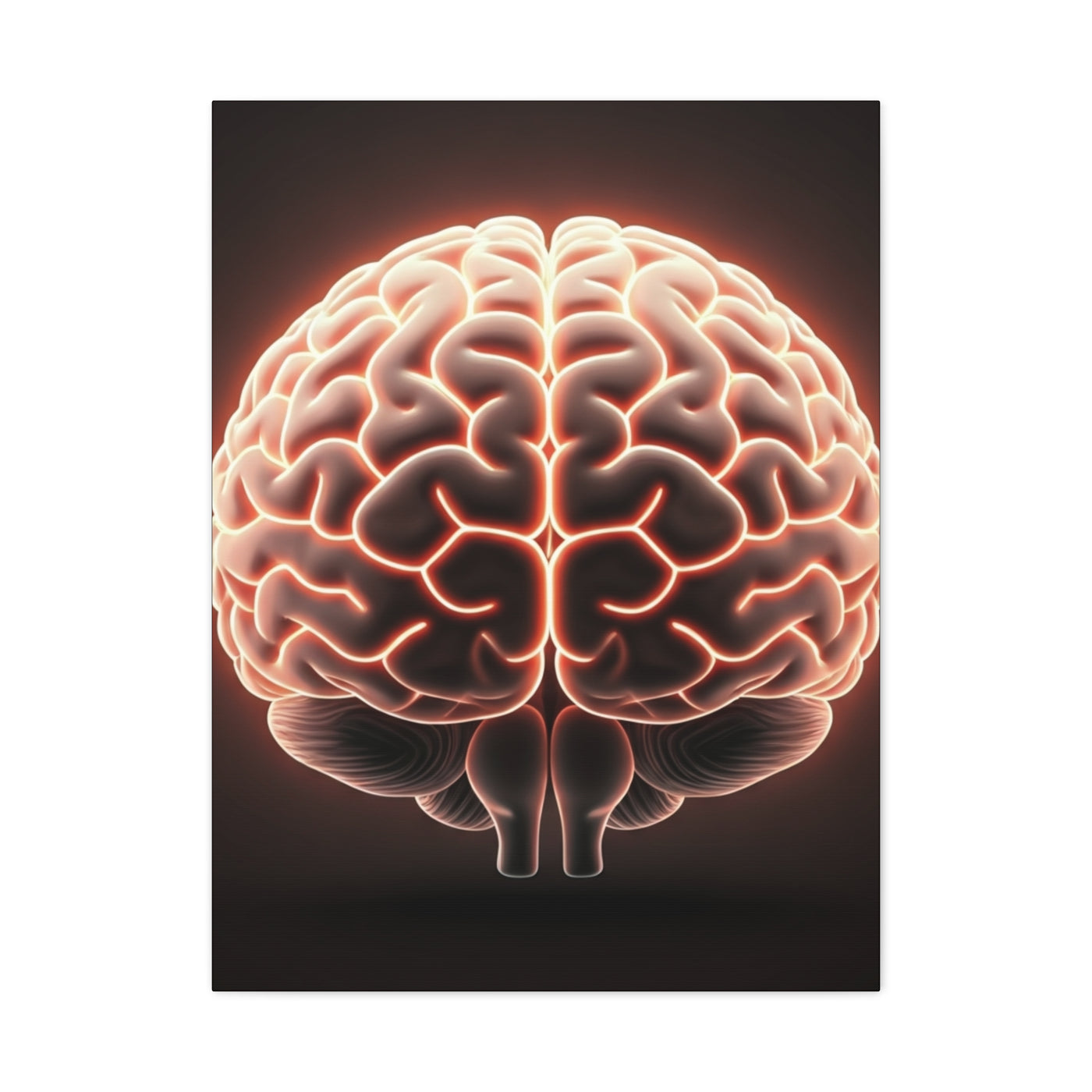 Neon Brain Art Canvas – Glowing Anatomy Wall Decor