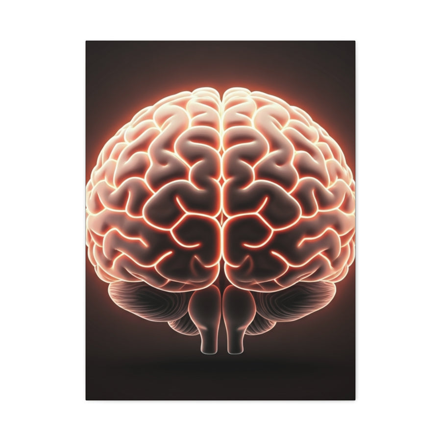 Neon Brain Art Canvas – Glowing Anatomy Wall Decor