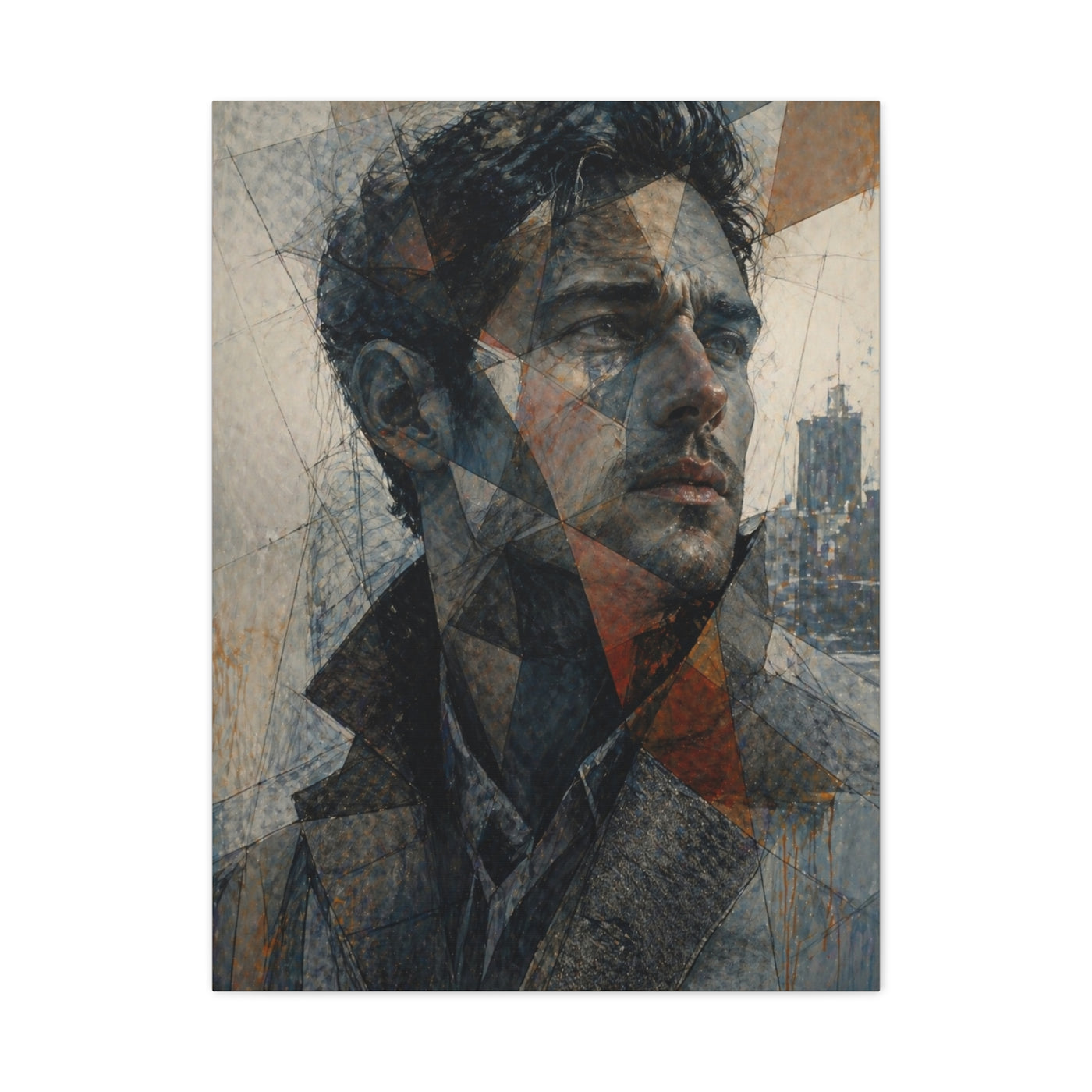 Fragmented Modern Male Portrait Wall Art & Canvas Print