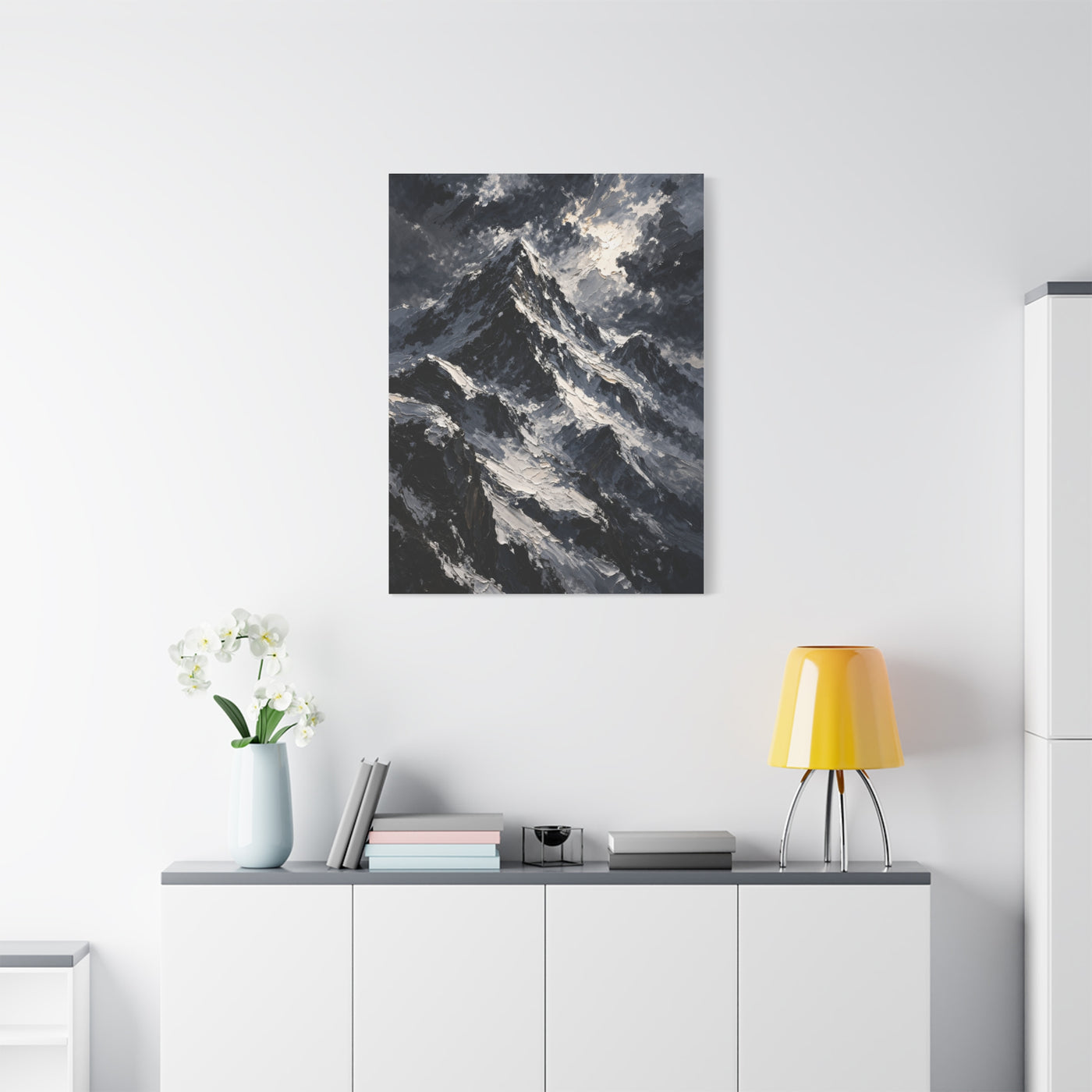 Impasto Oil Alpine Peak Wall Art & Canvas Print