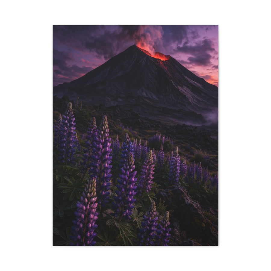 Volcanic Twilight & Wild Lupines Wall Art & Canvas Print
