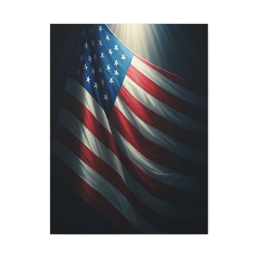 Spotlight American Flag Honor Wall Art & Canvas Prints