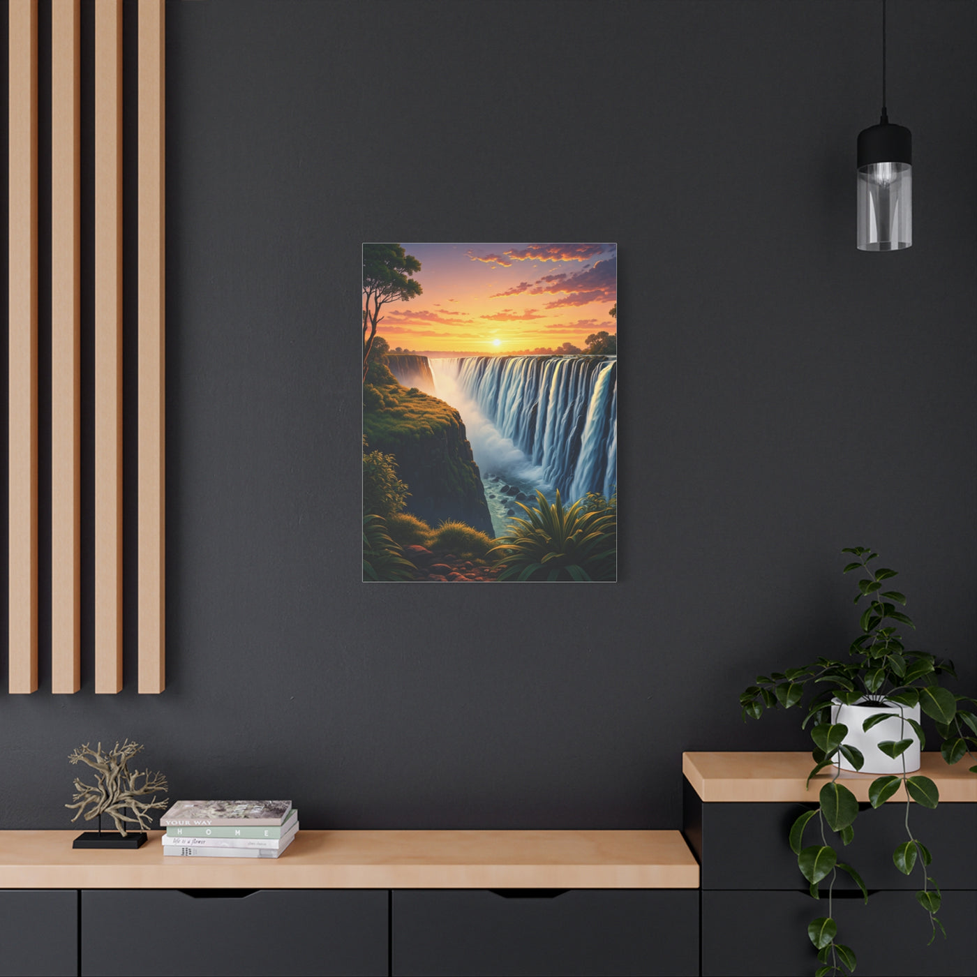 Waterfall at Golden Horizon Wall Art & Canvas Prints