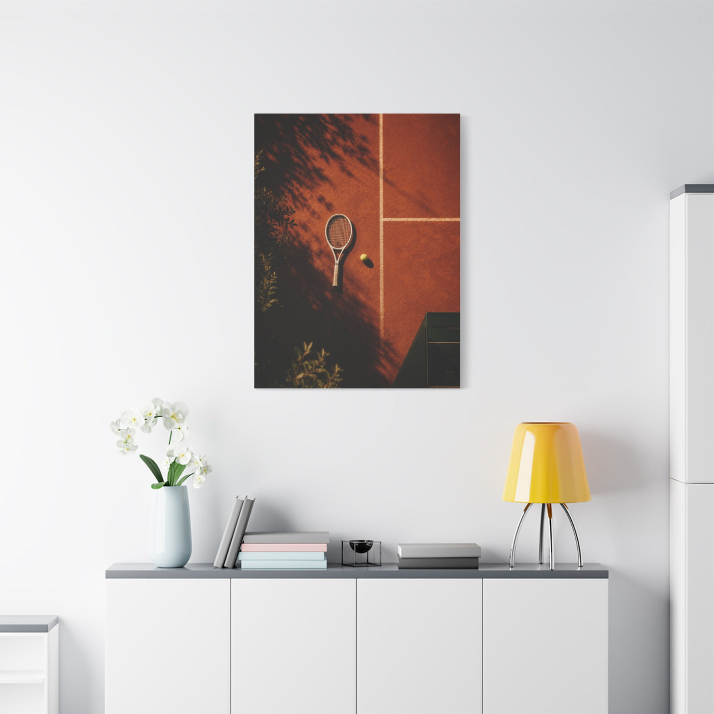 Clay Court Minimal Tennis Sports Wall Art & Canvas Print