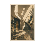 Sculptural Staircase Modernist Interior Wall Art & Canvas Print