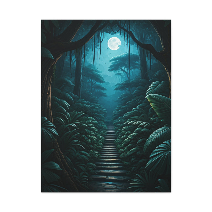 Moonlit Jungle Pathway Wall Art & Canvas Prints