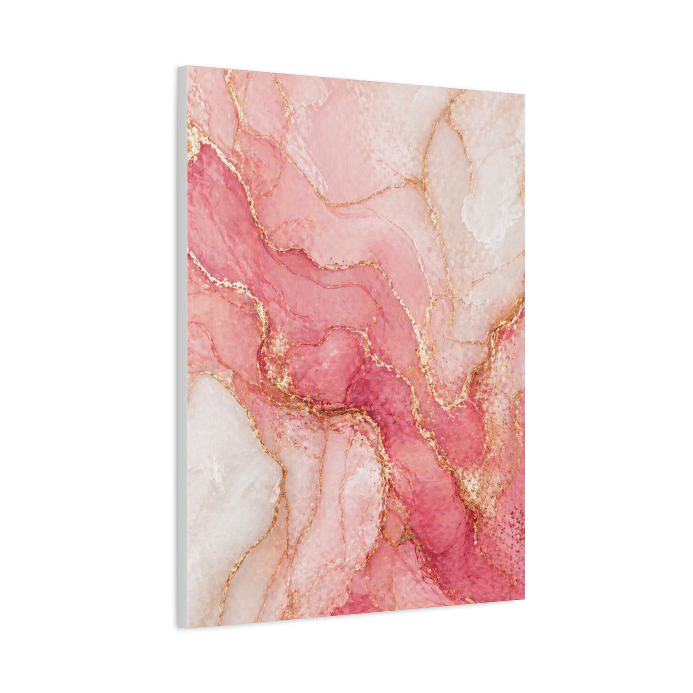 Pink and Gold Marble Flow Wall Art & Canvas Print