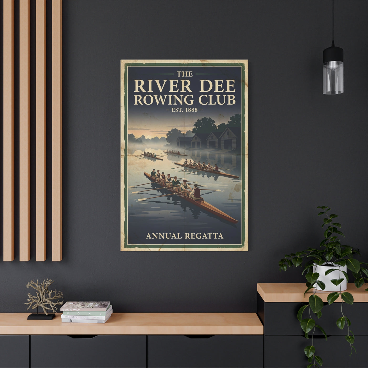 Heritage Rowing Regatta Poster Wall Art & Canvas Print