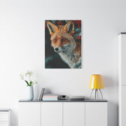 Winter Berry Fox Portrait Wall Art & Canvas Print