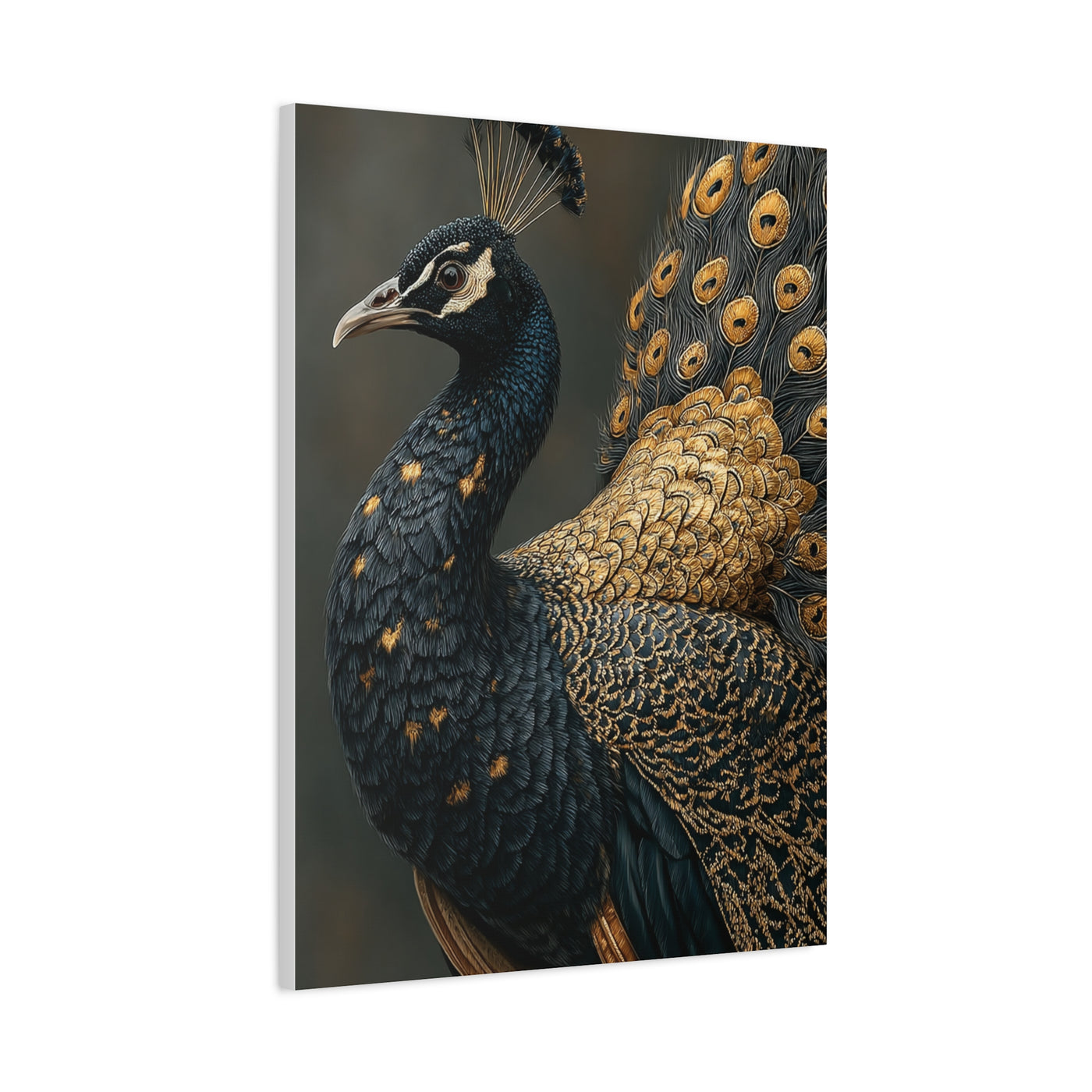 Black and Gold Peacock Elegance Wall Art & Canvas Print
