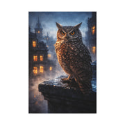 Urban Nocturne Owl Rooftop Wall Art & Canvas Print