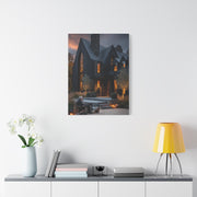 Lavish Black Farmhouse Courtyard Wall Art & Canvas Print