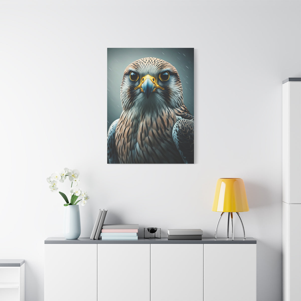 Intense Gaze Hawk Portrait Wall Art & Canvas Prints