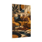 Playful Retro Cats Lounge Scene Wall Art & Canvas Print