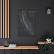 California Hydrological Watershed Map Wall Art & Canvas Print