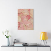 Vintage Pink Paper Collage Wall Art & Canvas Print