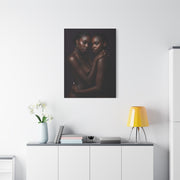 Intimate Dual Portrait Embrace Wall Art & Canvas Print