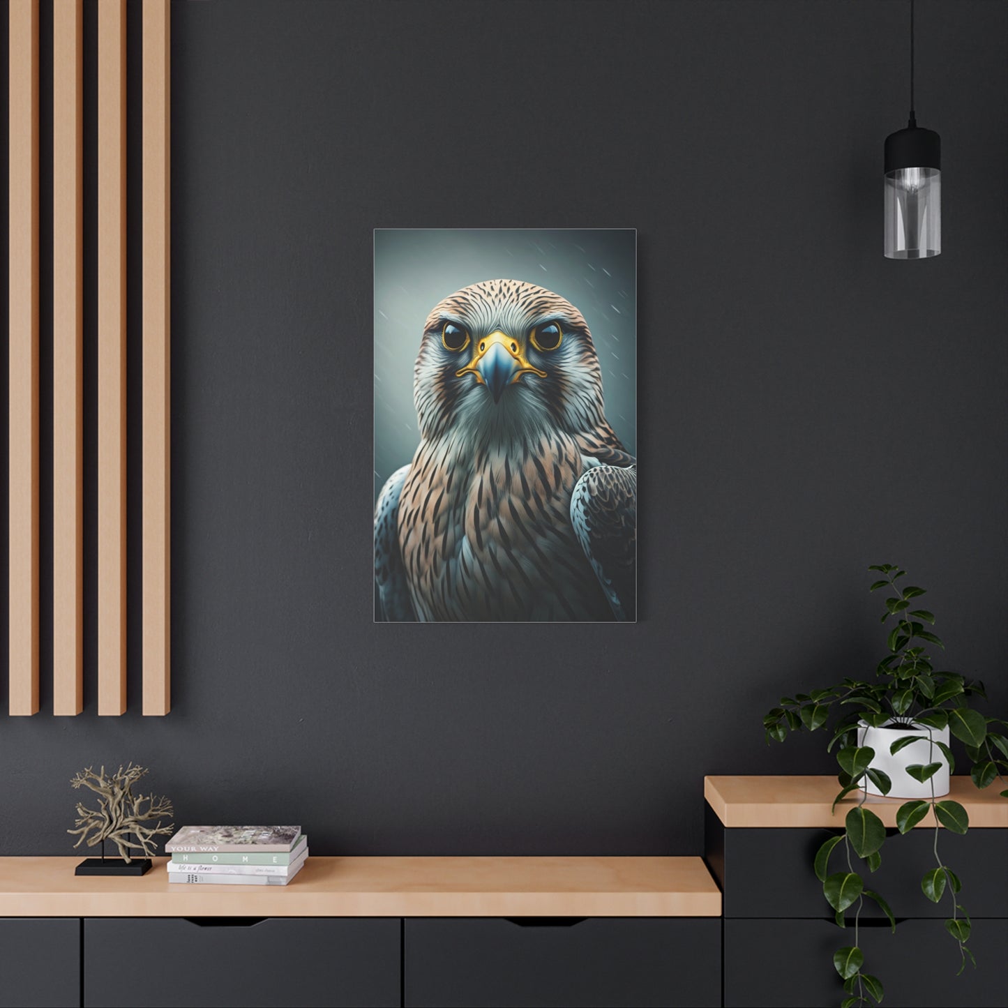 Intense Gaze Hawk Portrait Wall Art & Canvas Prints
