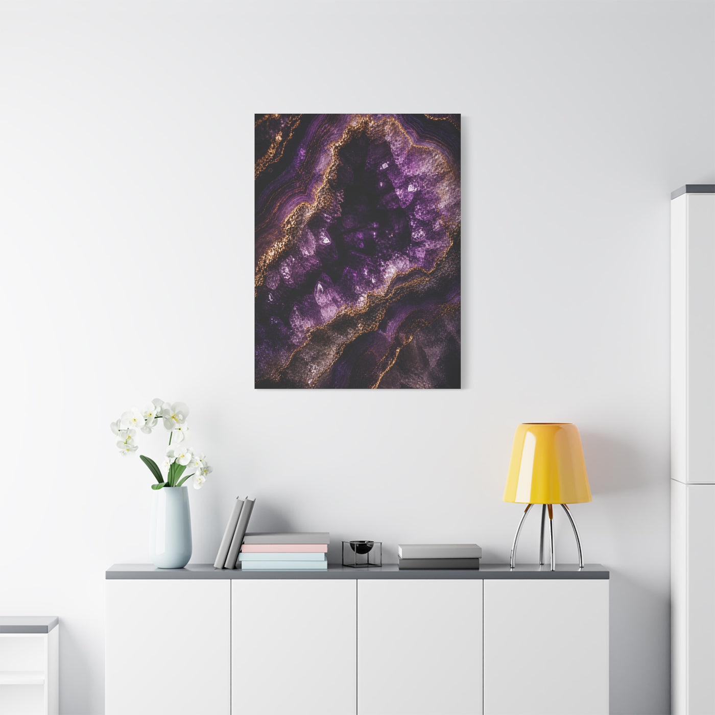 Amethyst Geode Crystal Abstraction Wall Art & Canvas Print