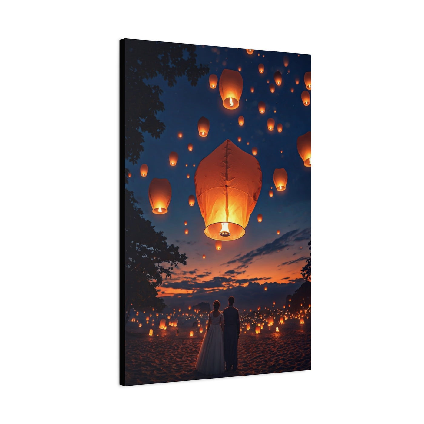 Floating Lanterns at Dusk Wall Art & Canvas Prints