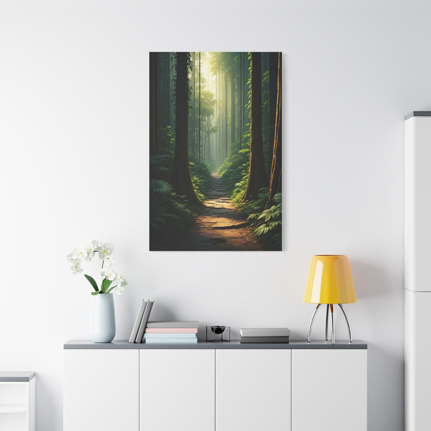 Misty Woodland Path Serenity Wall Art & Canvas Prints