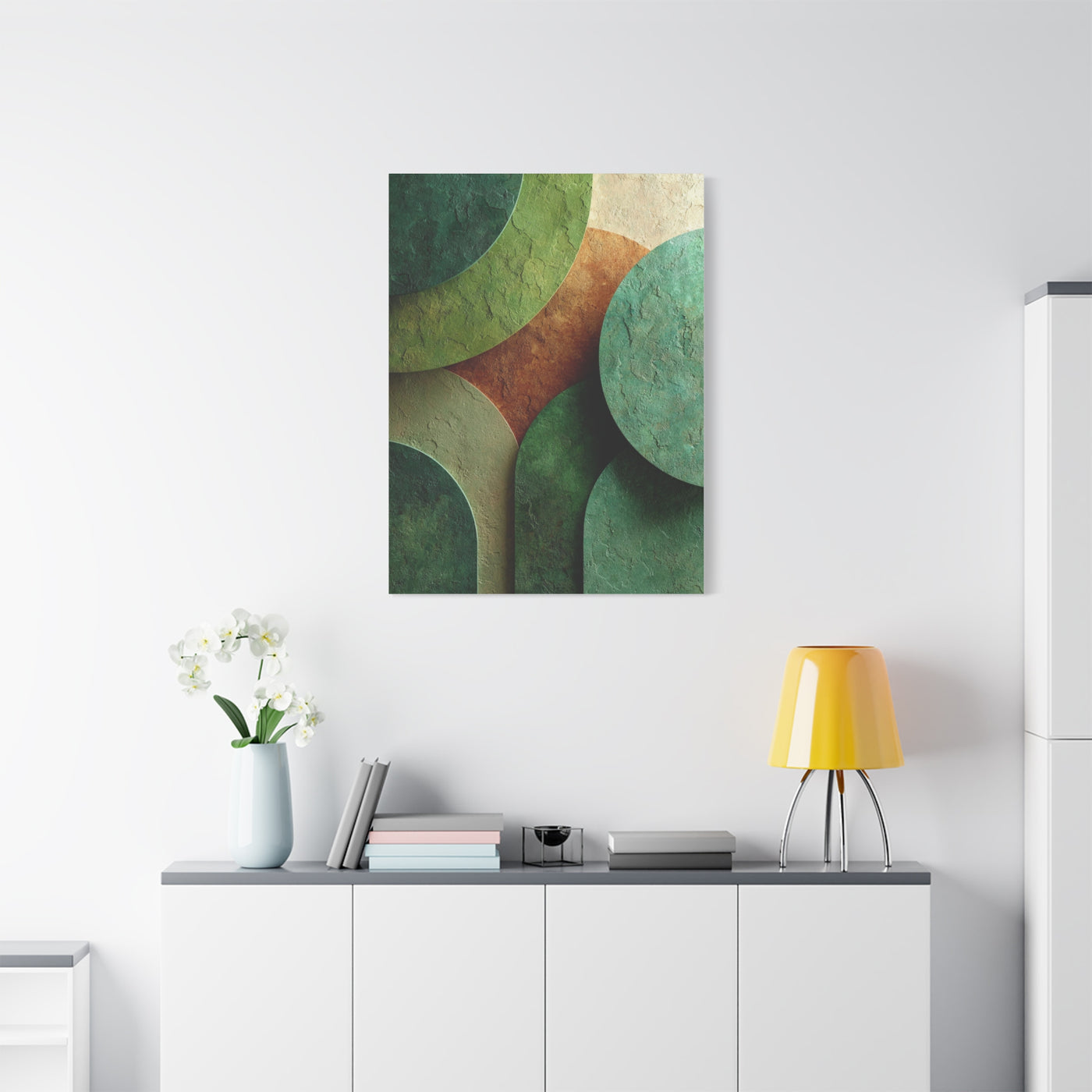 Sage Limewash Organic Green Abstract Wall Art & Canvas Print