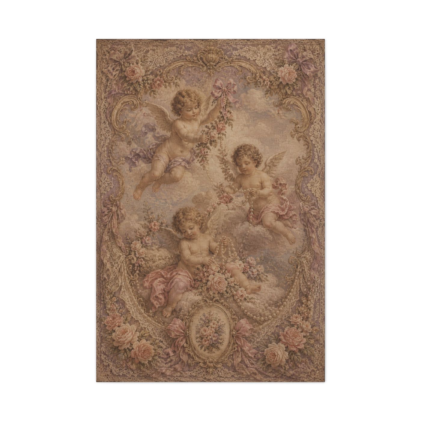 Vintage Cherub Romance Tapestry Wall Art & Canvas Print
