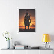 Sunset Warrior Silhouette Wall Art & Canvas Prints