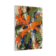 Expressionist Orange Burst Action Painting Wall Art & Canvas Print