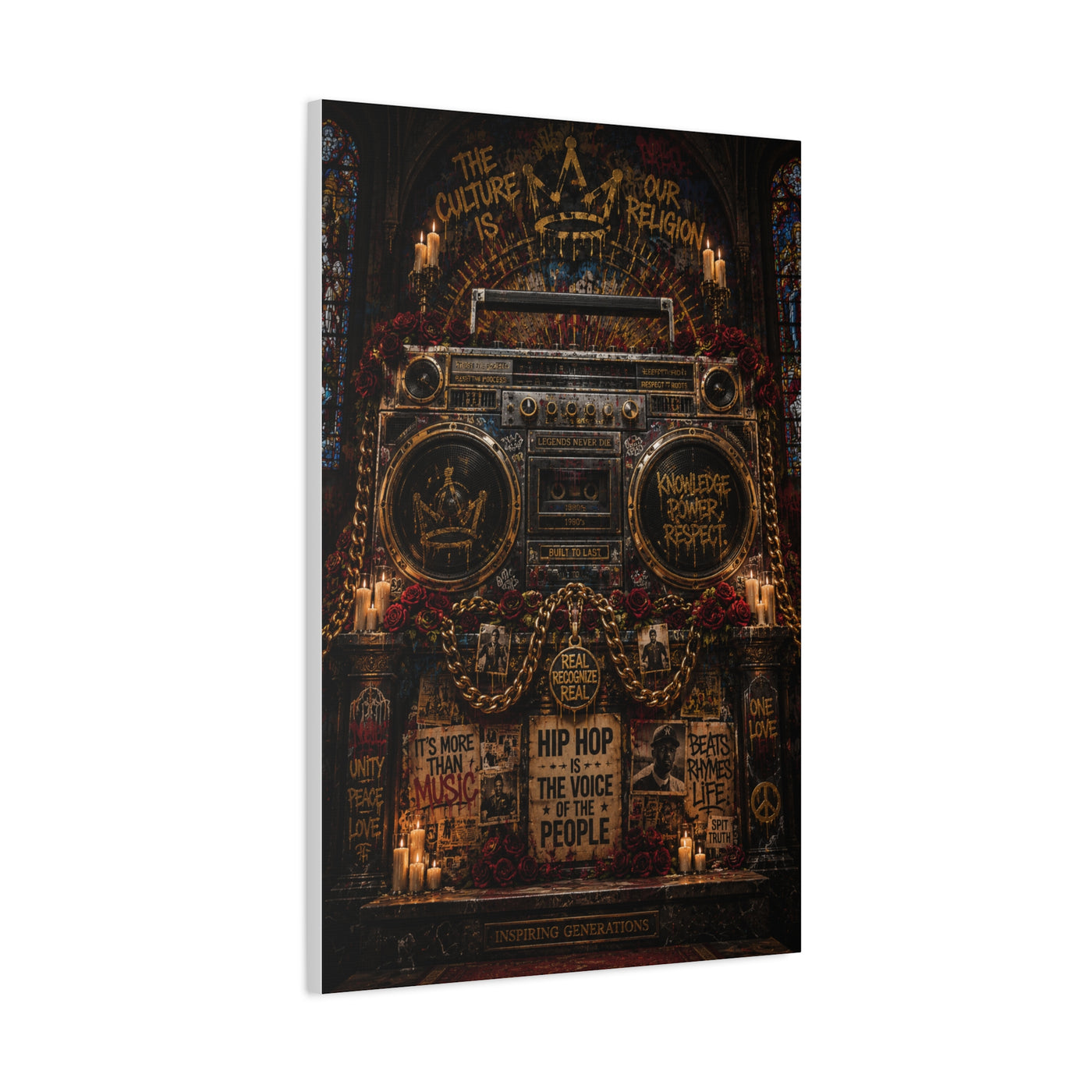 Hip Hop Cathedral Boombox Street Wall Art & Canvas Print