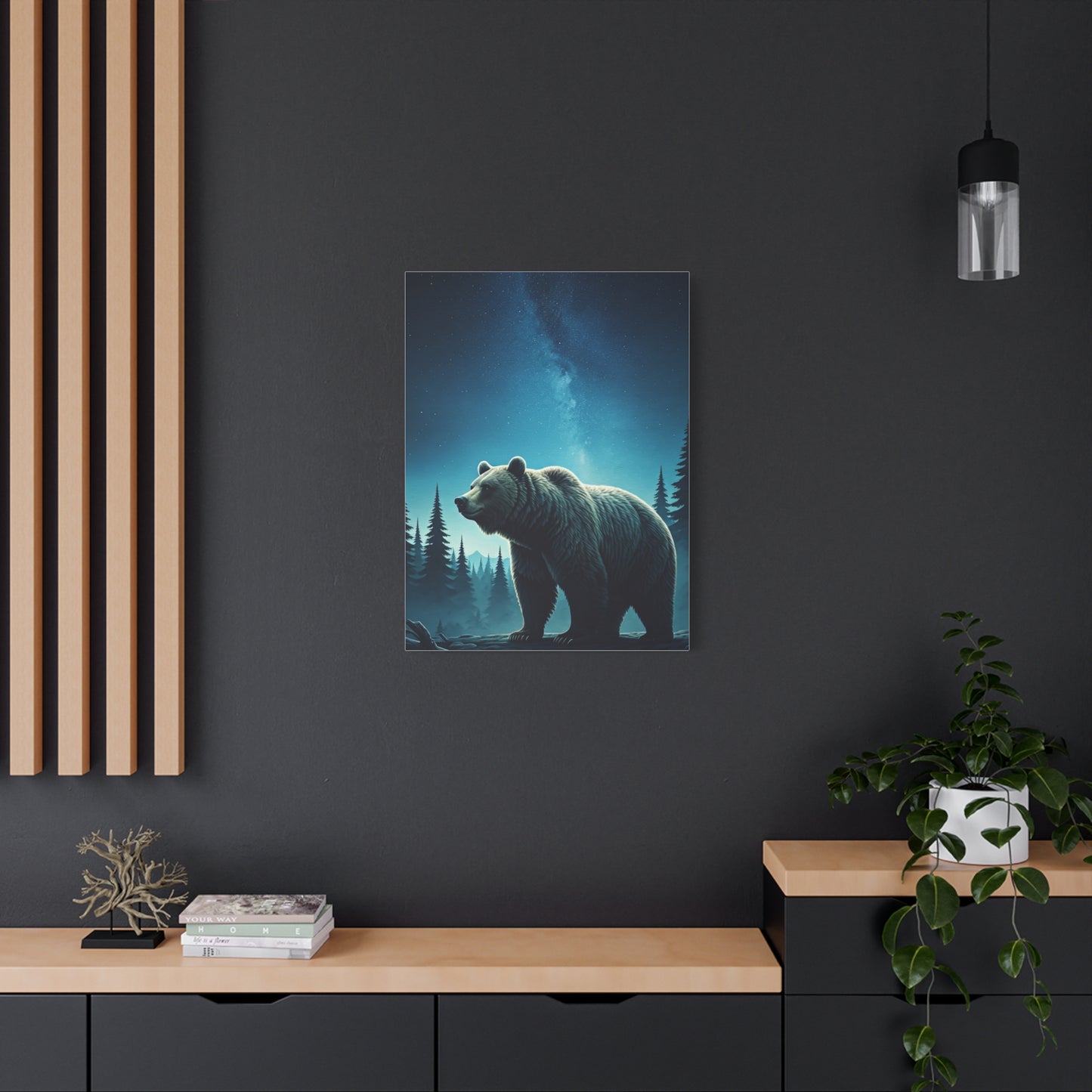 Midnight Wilderness Bear Under the Stars Wall Art & Canvas Prints