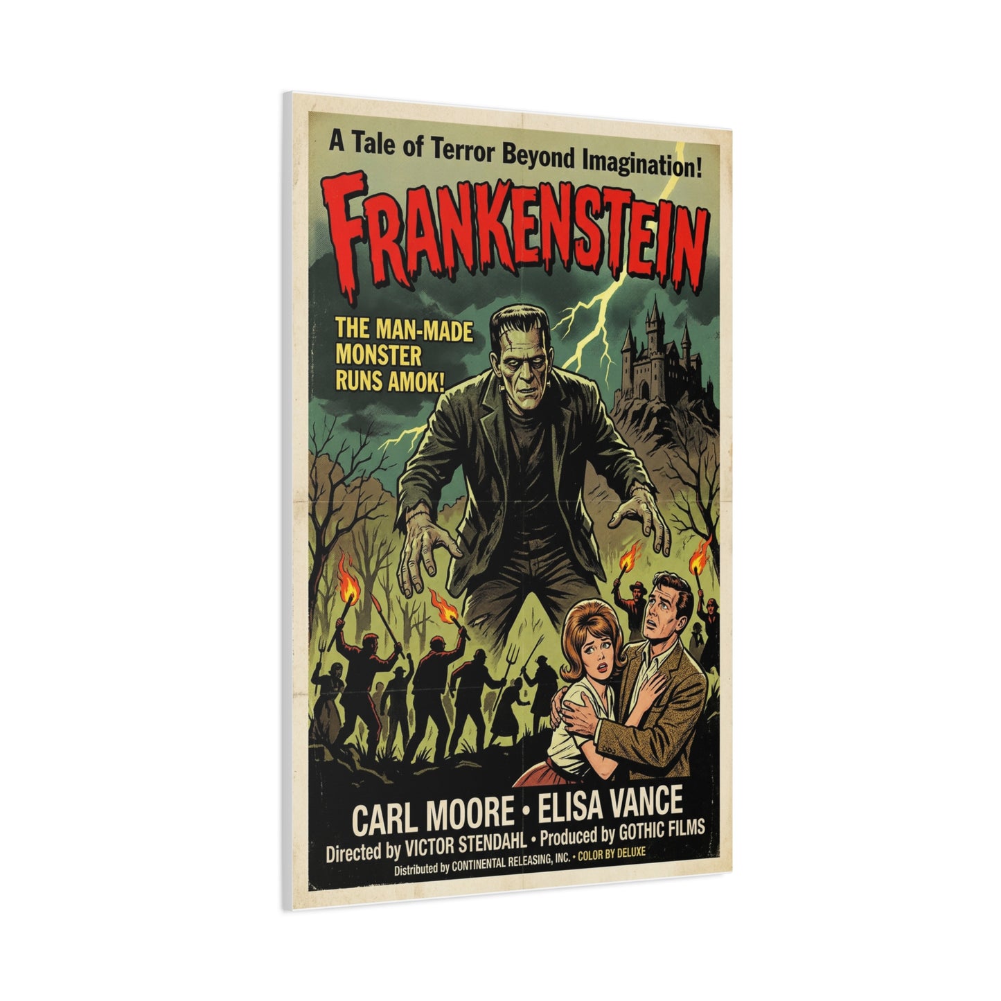Frankenstein Vintage Movie Poster Wall Art & Canvas Print