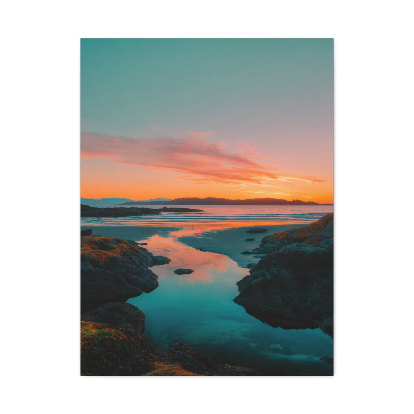 Coastal Sunset Horizon Reflection Wall Art & Canvas Print