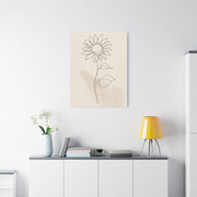 Minimal Line Art Sunflower Wall Art & Canvas Print